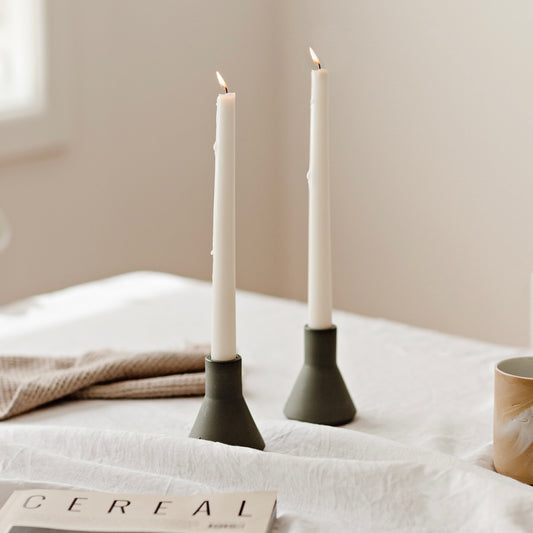 Taper Candles, Set of 4 - Milk White