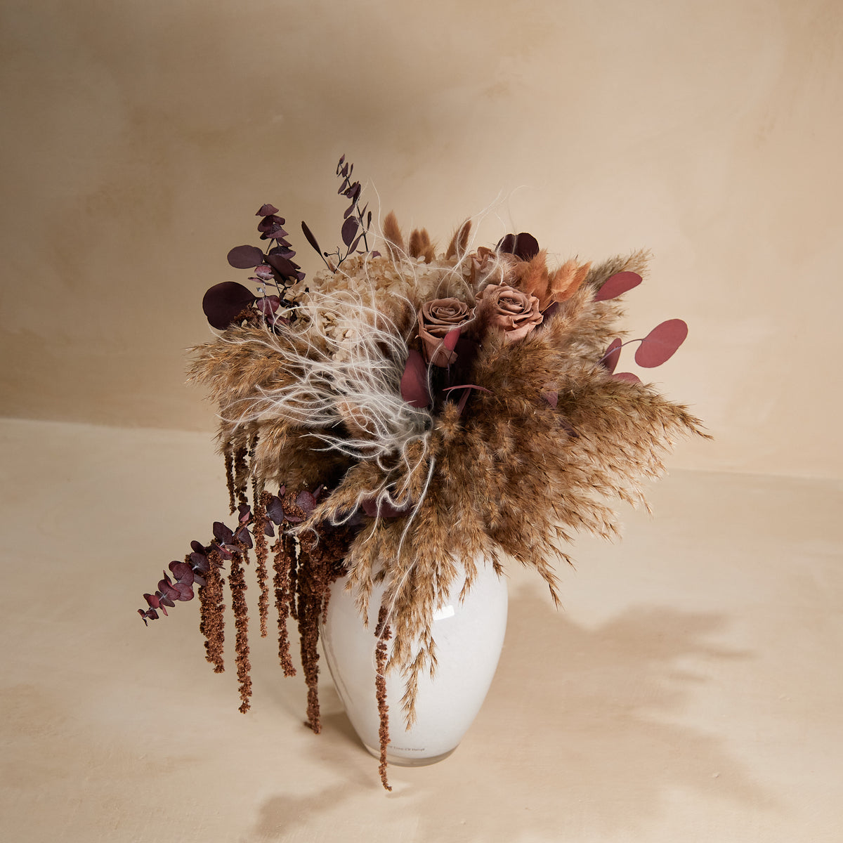 Truffle Preserved Flower Bouquet in Glass Vase