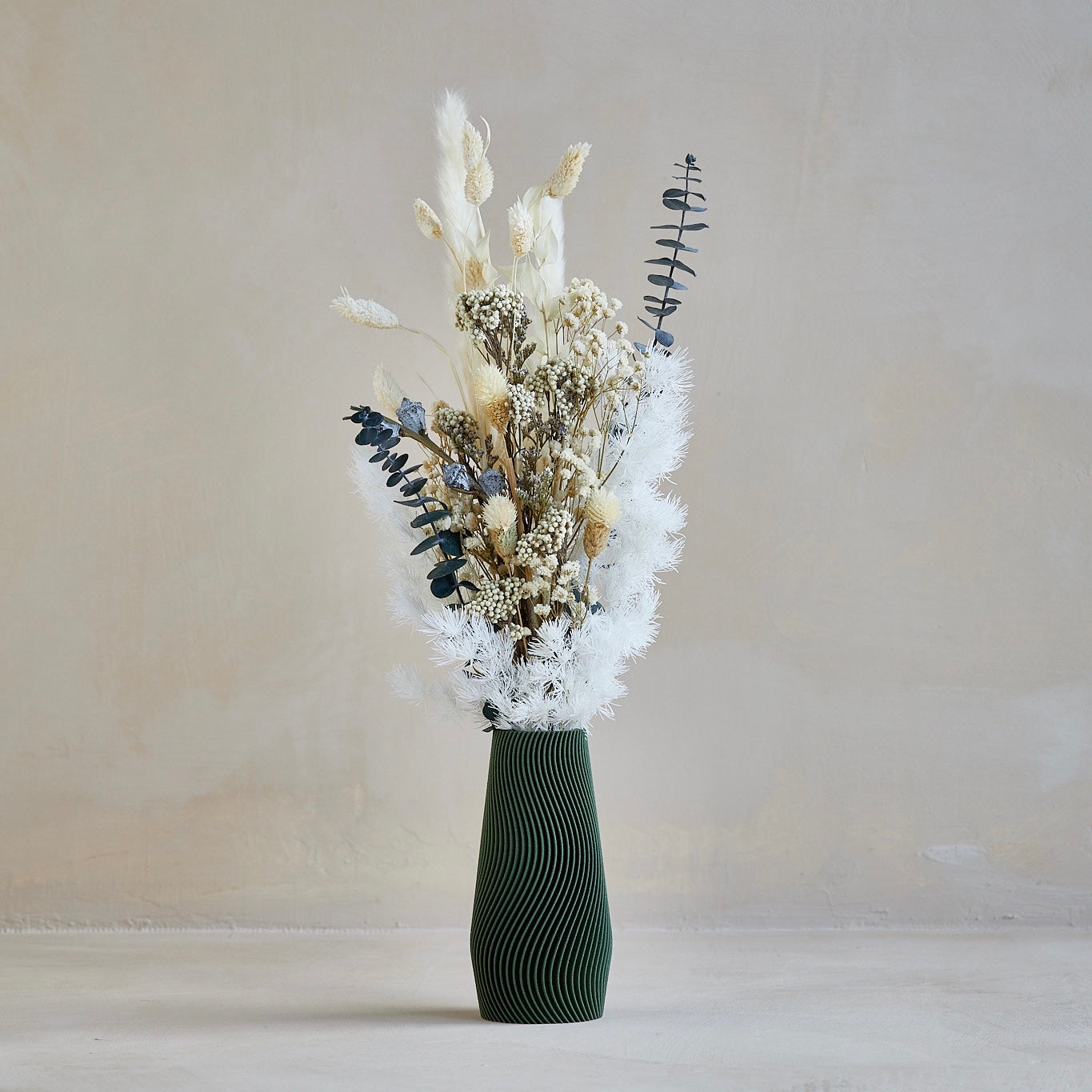 Monochrome Centerpiece + Green WAVE Vase 6"
