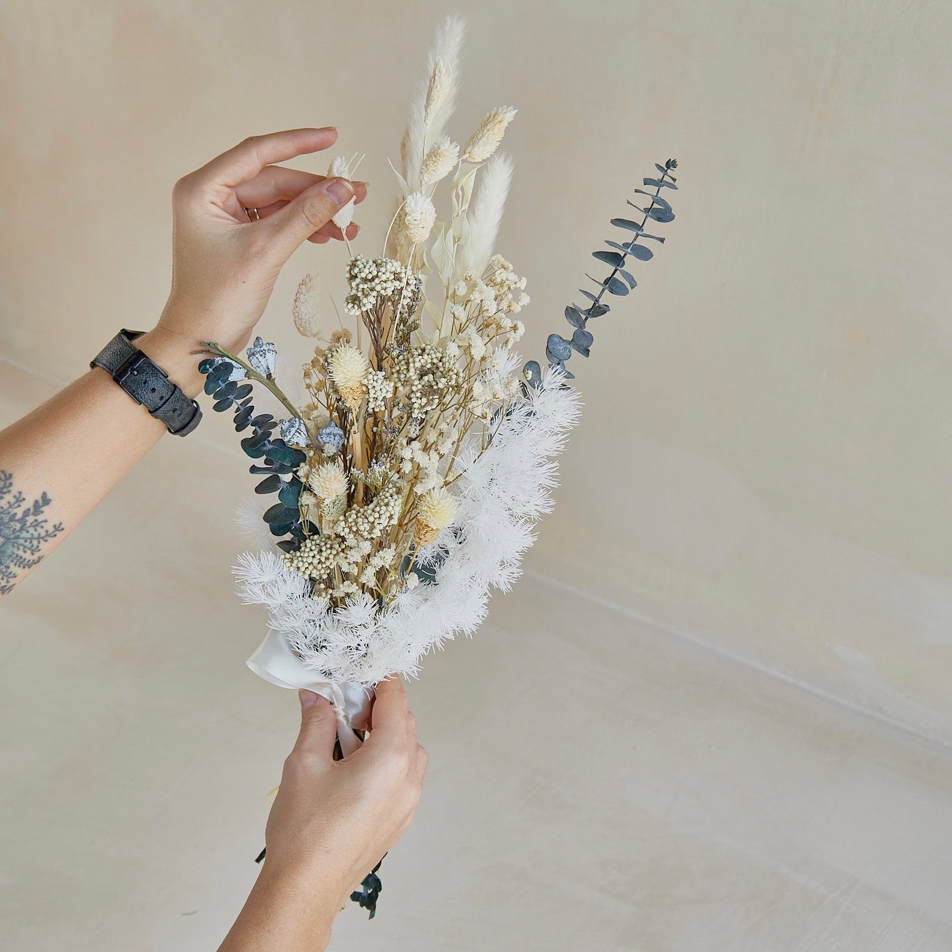 Monochrome Centerpiece + Blue ORIGAMI Vase 6"
