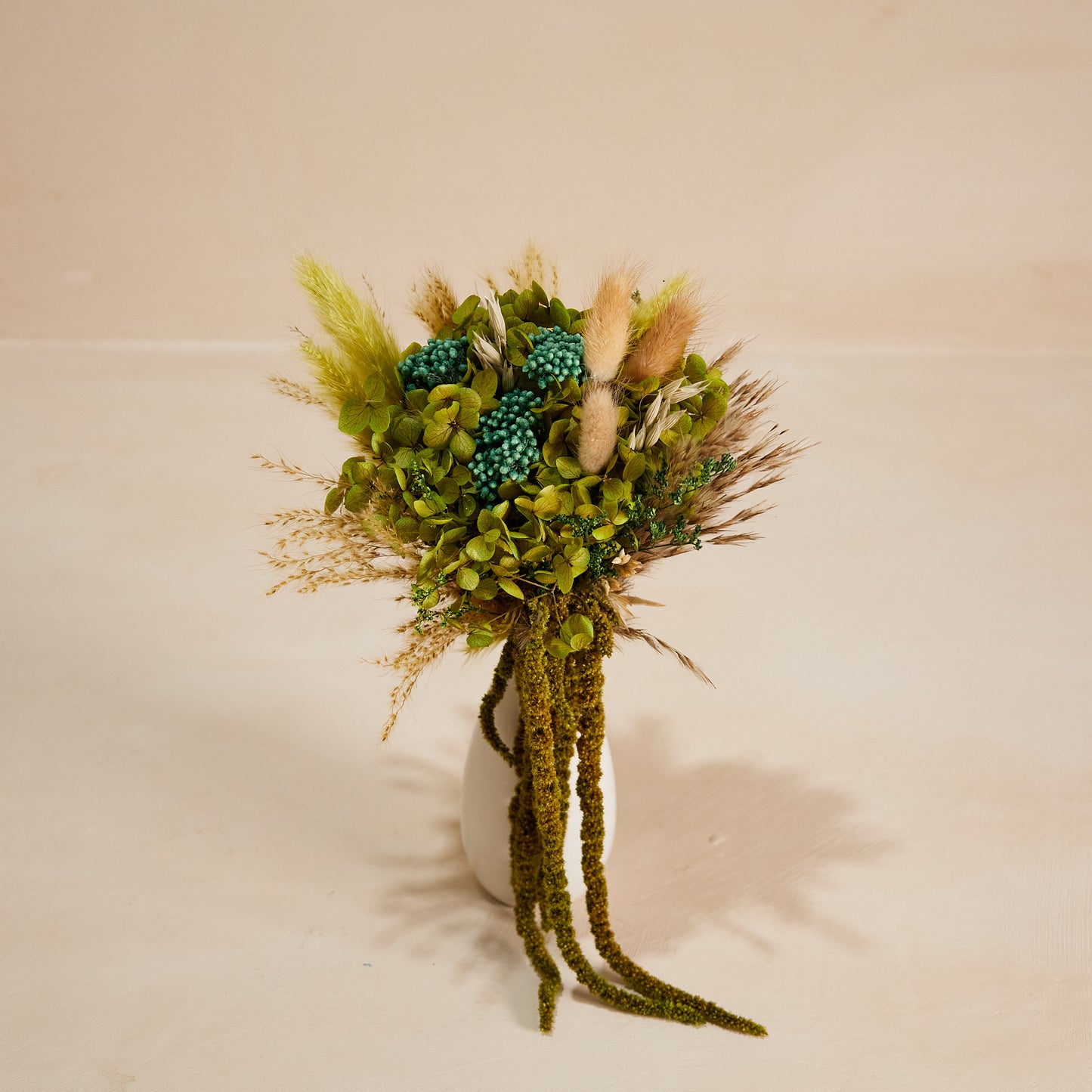 Moss Petit Bouquet in Mini Glazed Vase