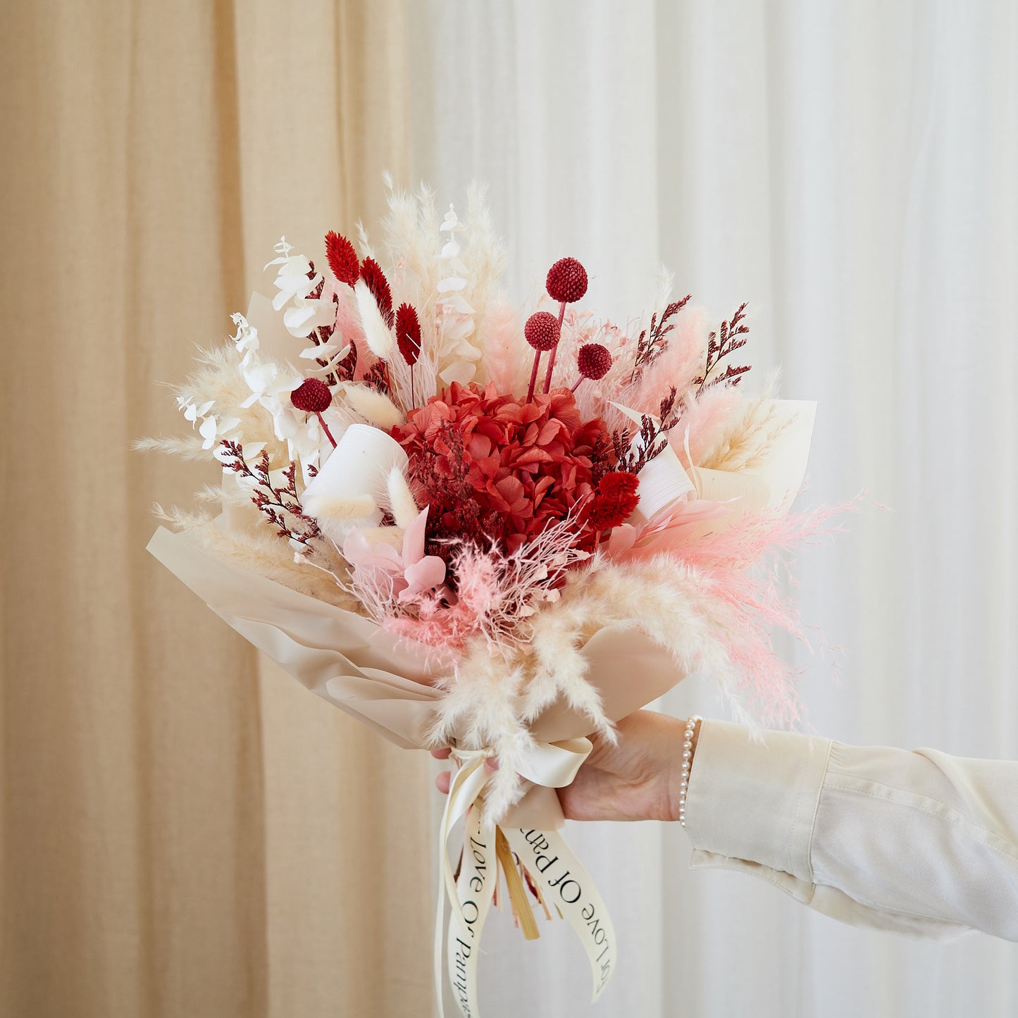 Velour Bouquet in Glass Vase