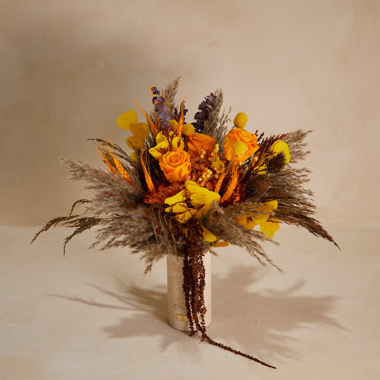 Marlowe Bouquet with Travertine Vase