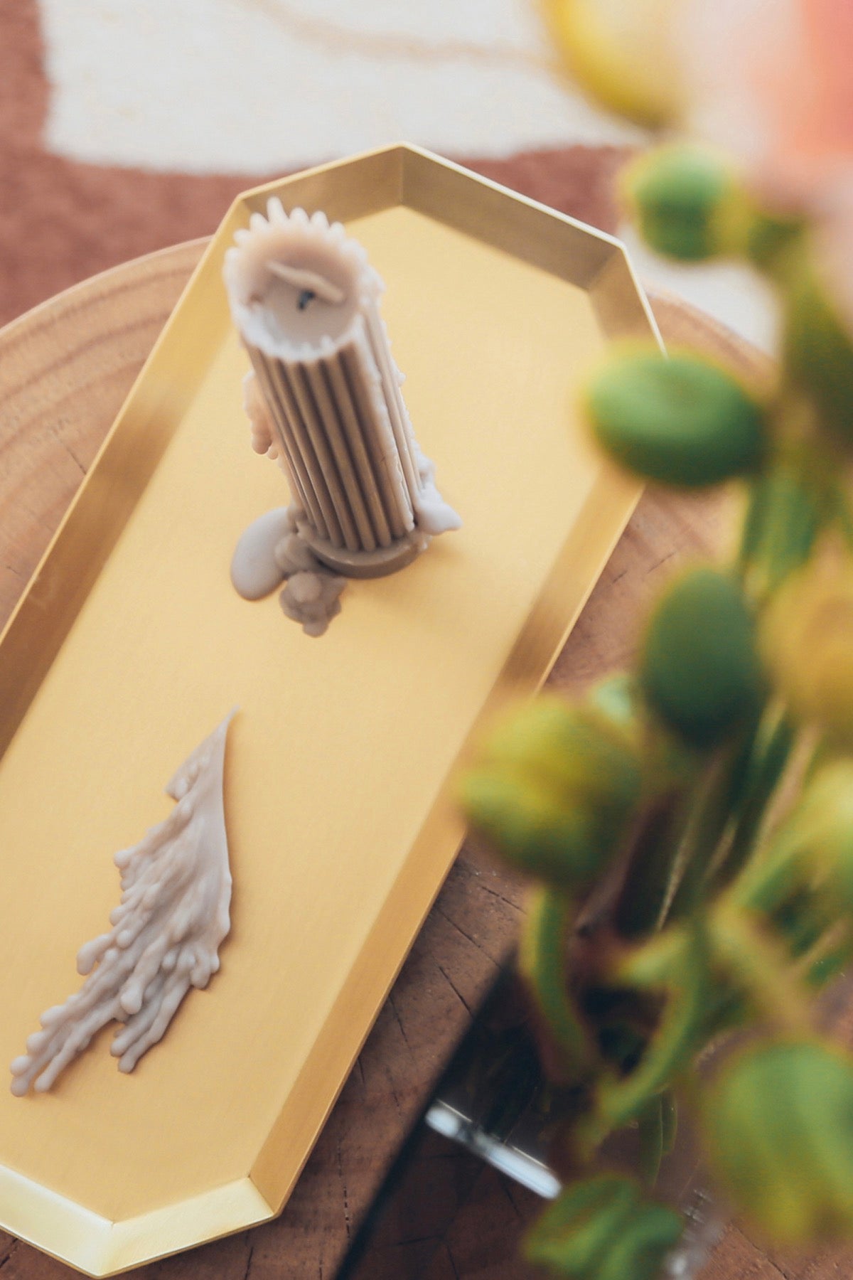 Hexa Brass Candle Tray