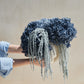 Preserved Hydrangeas & Amaranthus Set in Low Round Vase - Blue