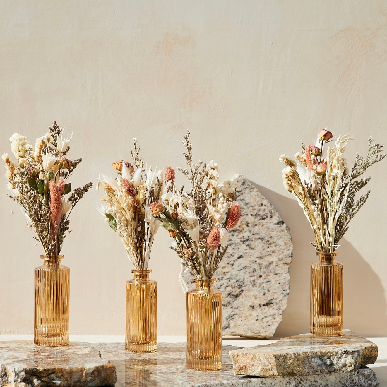 Beige Centerpiece with Amber Vase