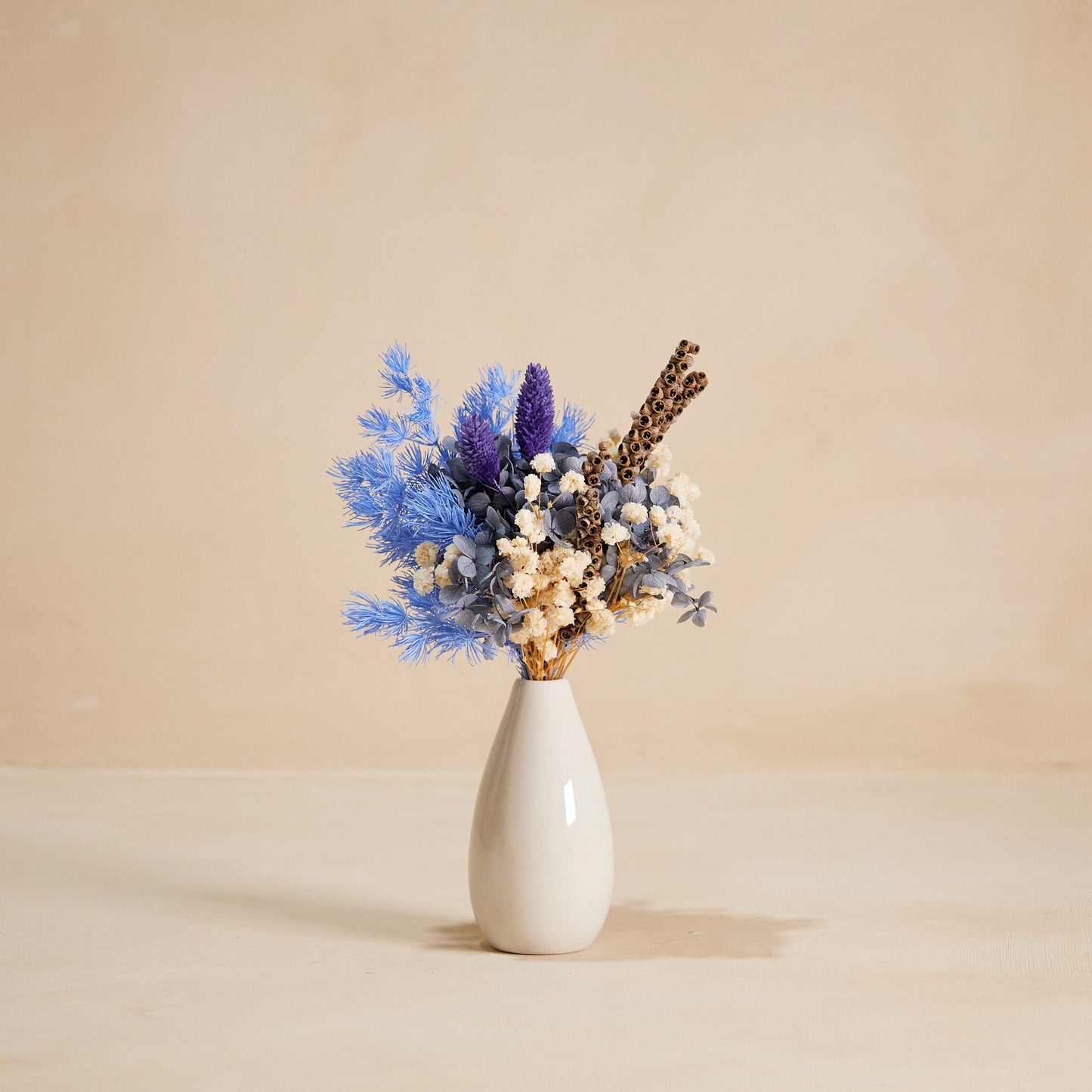 Azure Petit Bouquet in Mini Glazed Vase