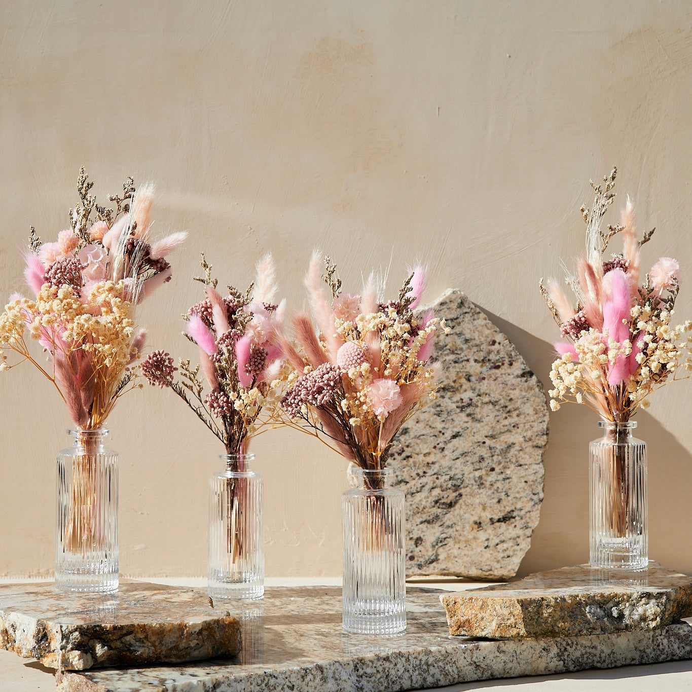 Pink Centerpiece with Clear Vase