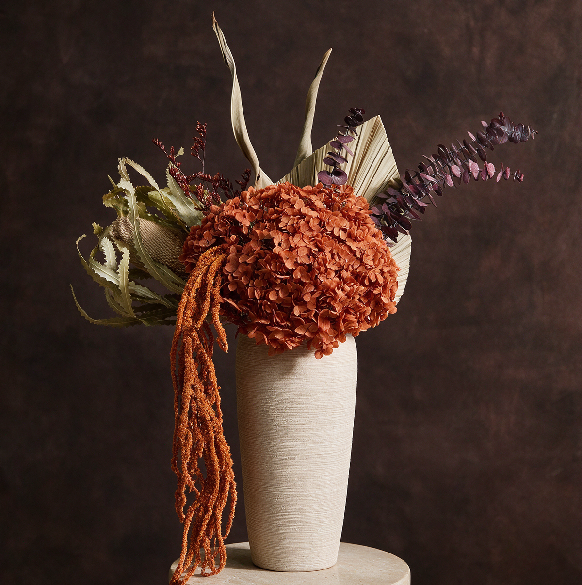Neo Preserved Hydrangea Set in Ceramic Vase
