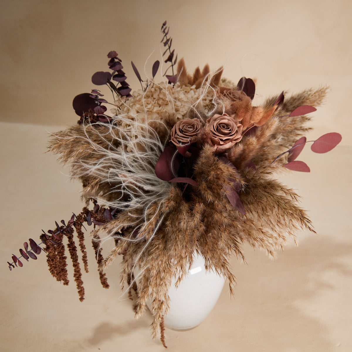 Truffle Preserved Flower Bouquet in Glass Vase
