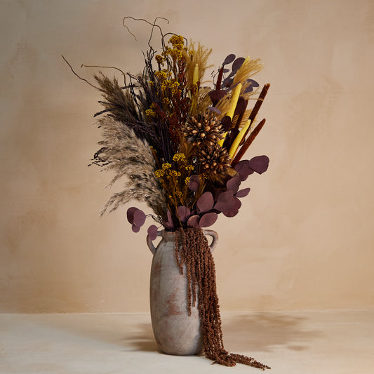 Ganache Dried Flower Set in Ancient Vase