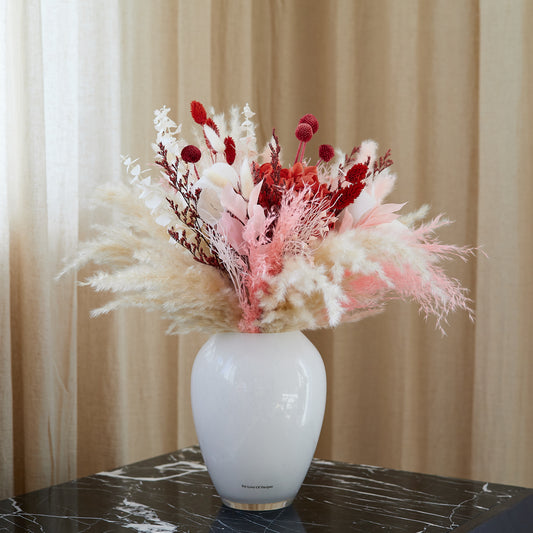 Velour Bouquet in Glass Vase