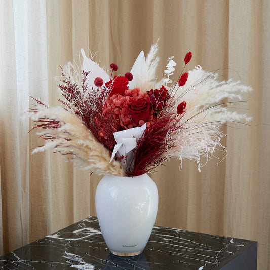 Passion Bouquet in Glass Vase