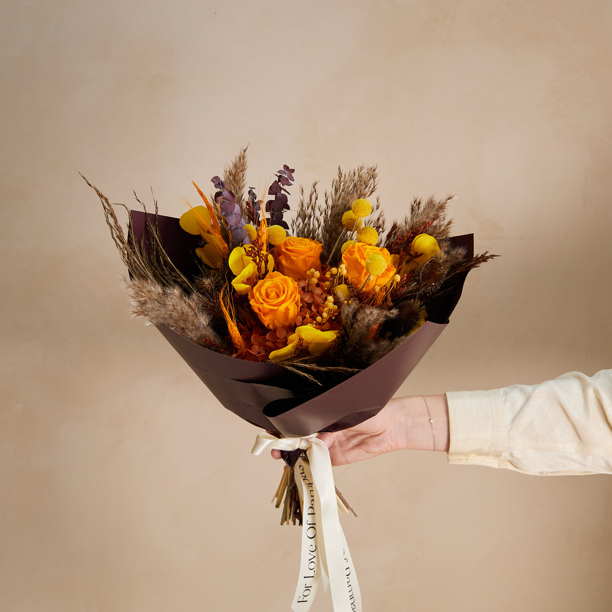 Marlowe Bouquet with Travertine Vase