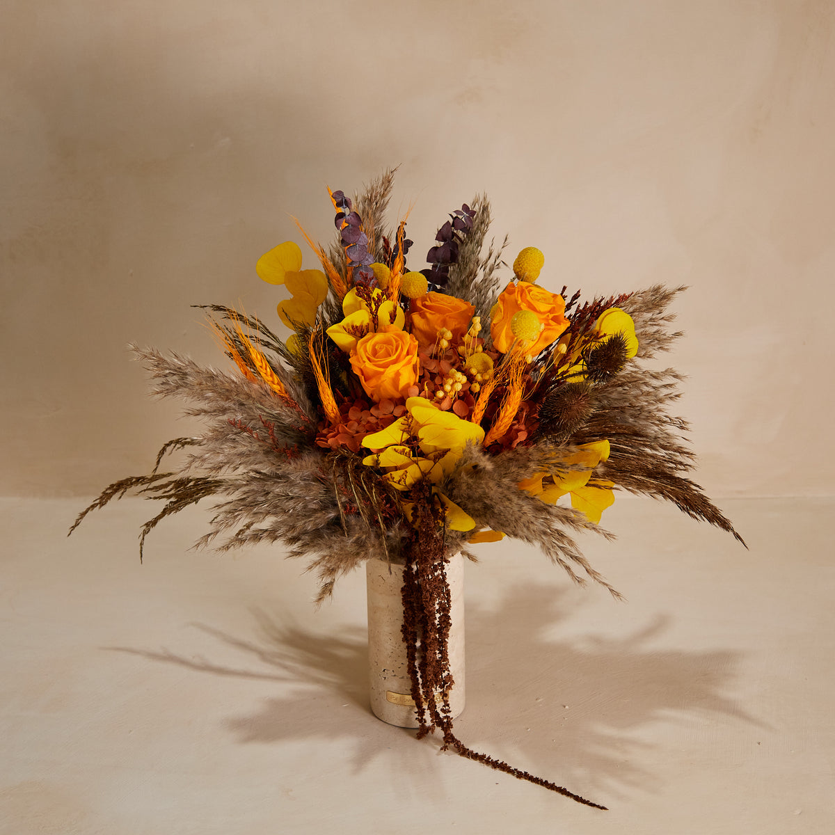 Marlowe Bouquet with Travertine Vase