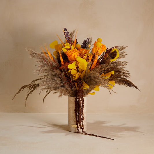 Marlowe Bouquet with Travertine Vase