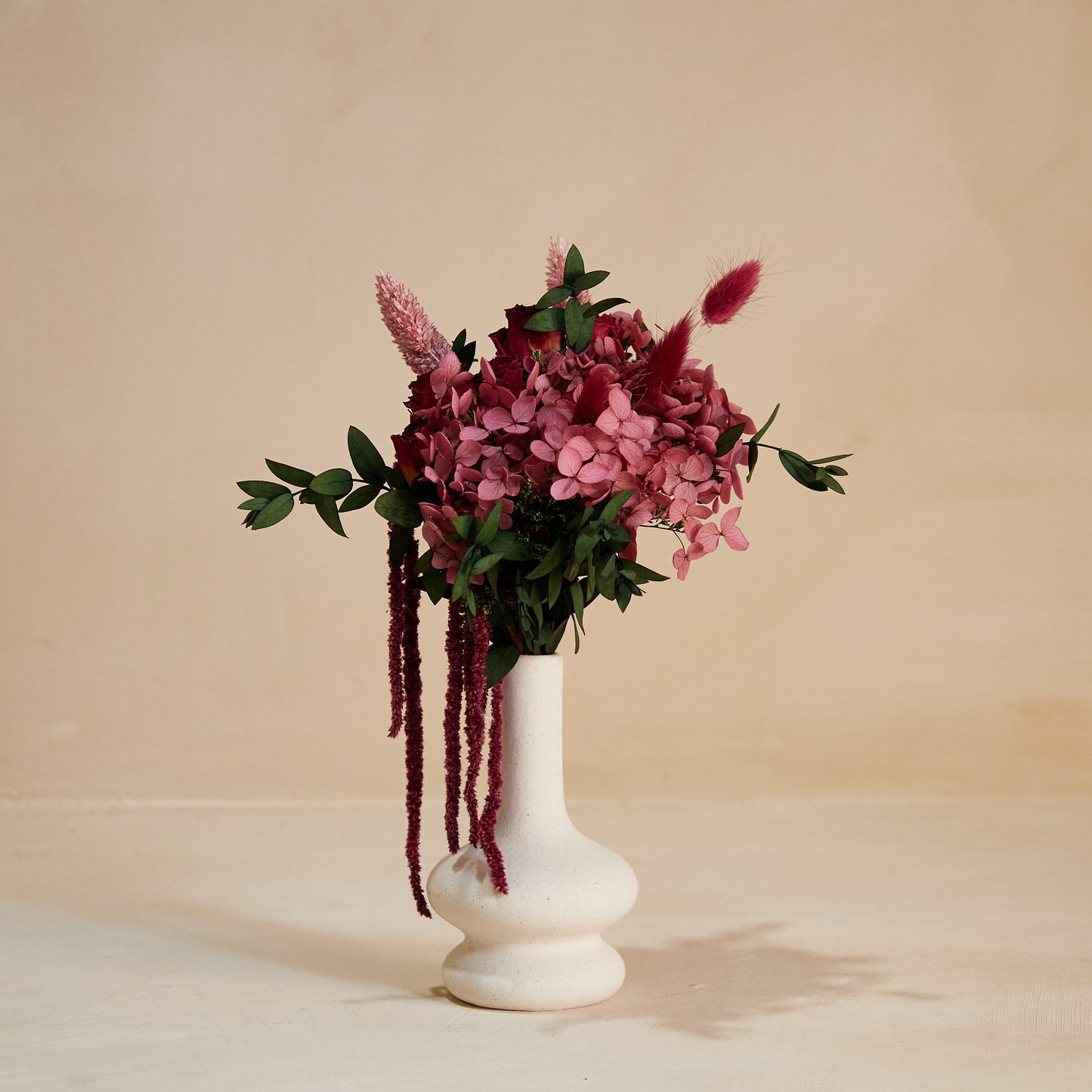 Raspberry Rose Petit in Vase