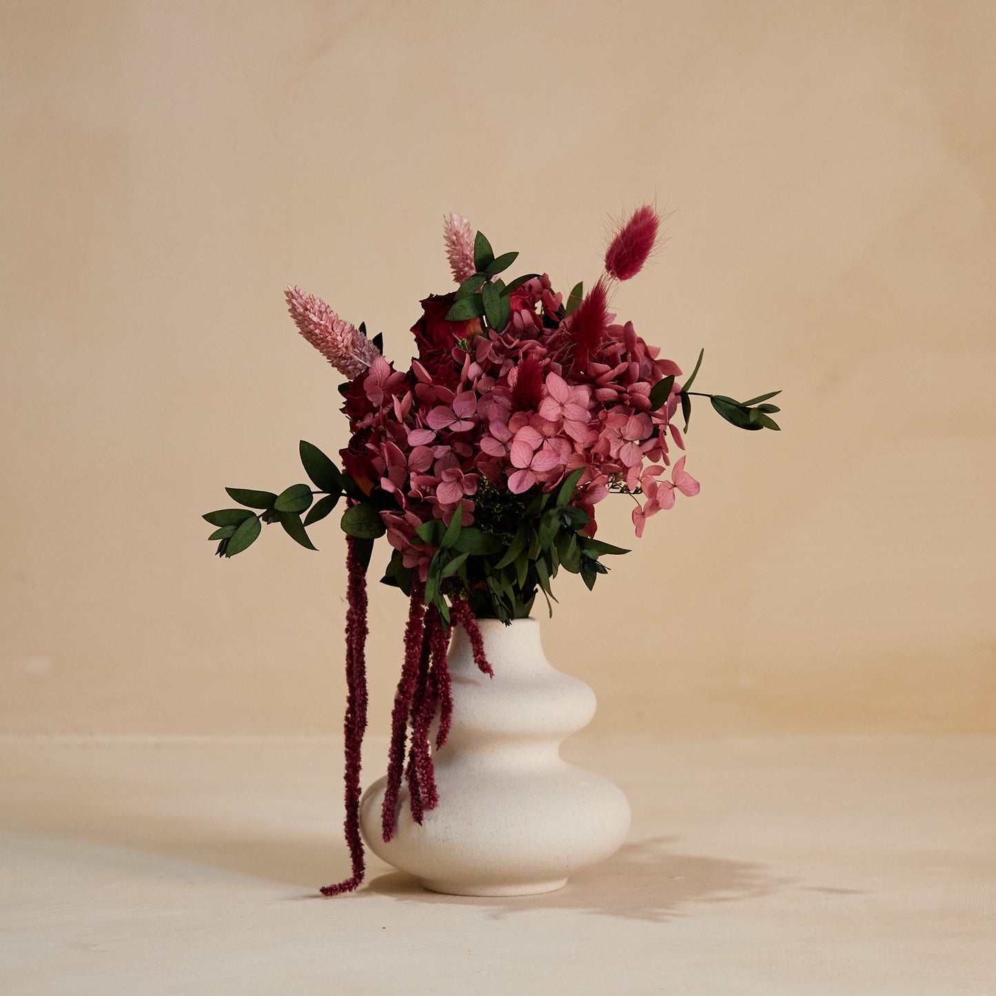 Raspberry Rose Petit in Vase