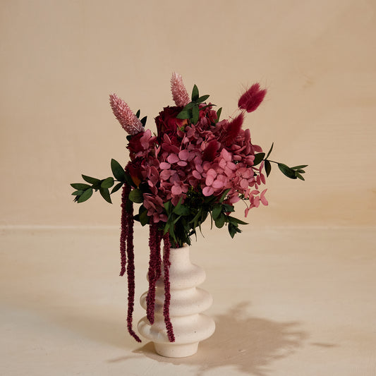 Raspberry Rose Petit in Vase