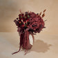 Burgundy Rose Bouquet in Glass Vase