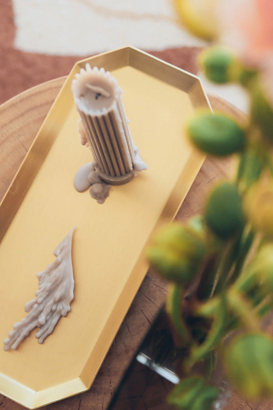 Hexa Brass Candle Tray